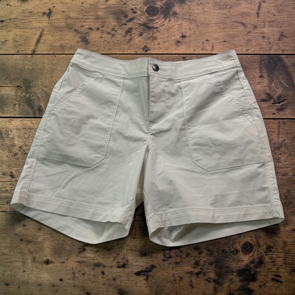 Columbia Sportswear Womens Off White Stretch Hiking Utility Shorts Size 10